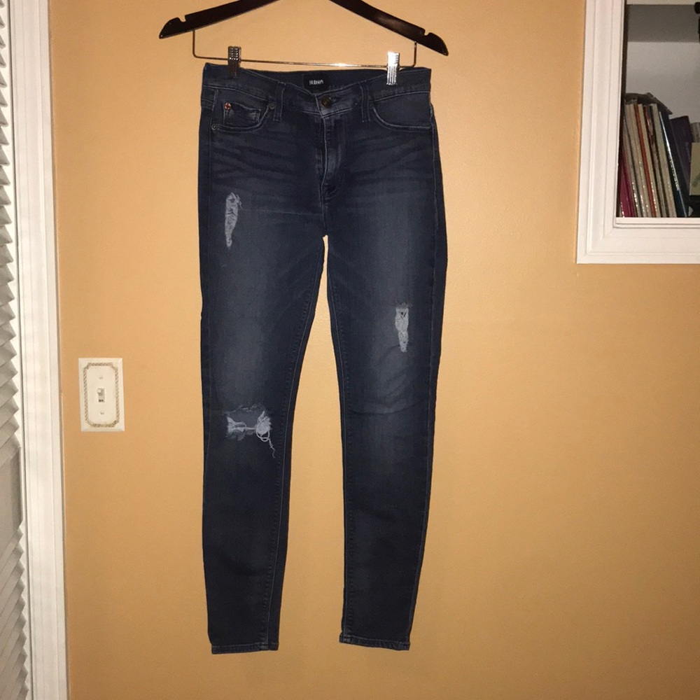 Distressed Blue Jeans
